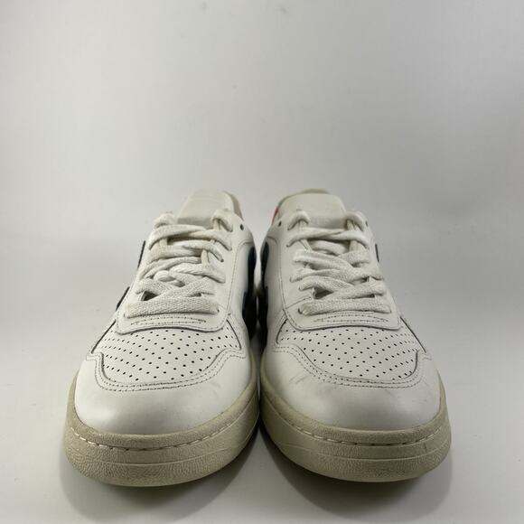 Veja V-10 Nautico Pekin Red Blue White Leather Sneaker Shoes Womens Size 6 - Picture 2 of 9